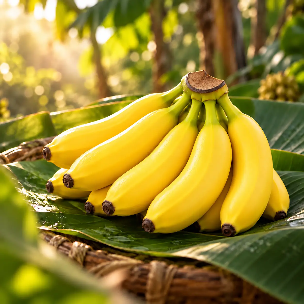 Racimo de banano amarillo de la línea Bonita Premium Bananas.